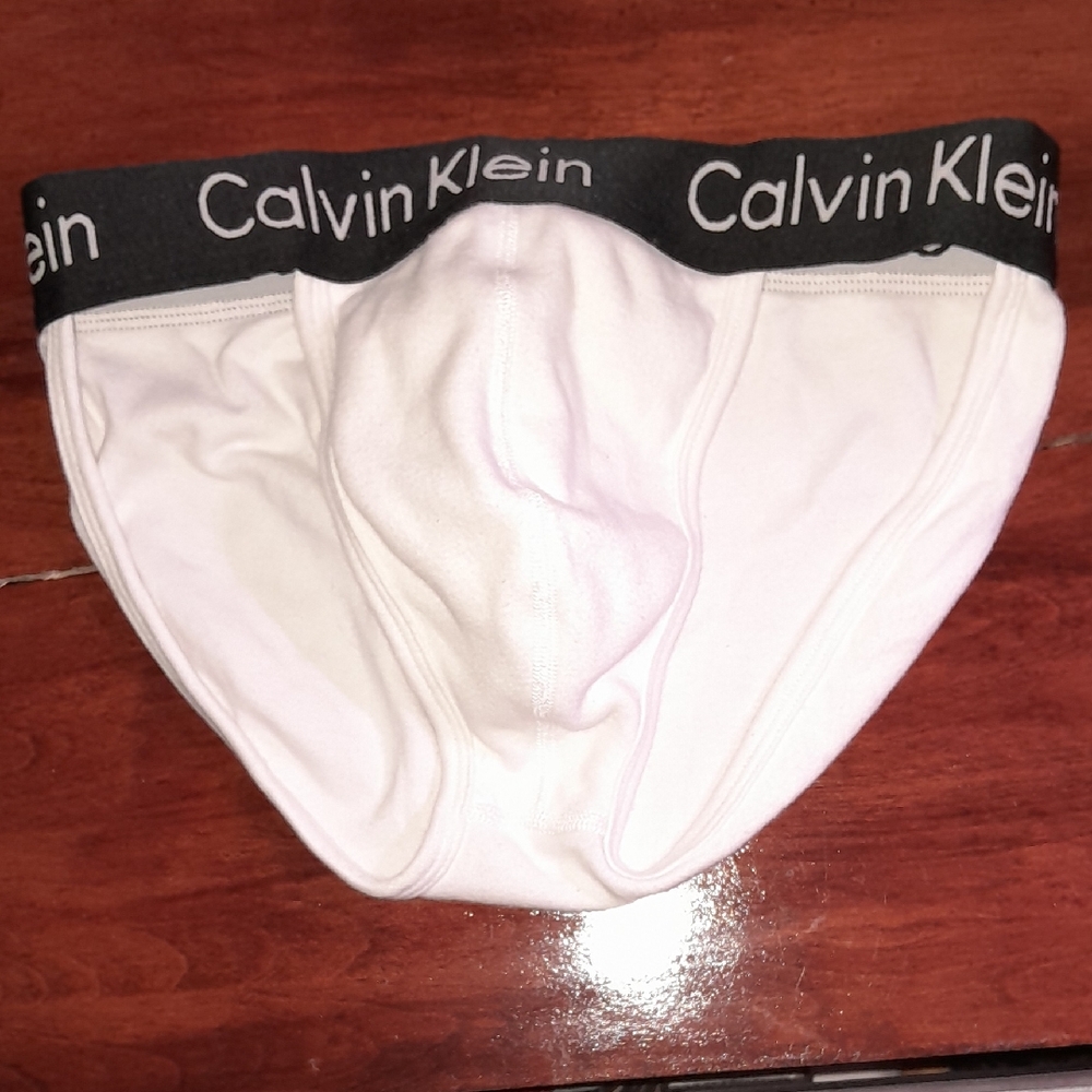 Calvin Klein White Briefs with Black Logo Waistband